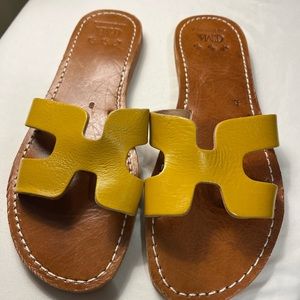 Cuir International Yellow Leather Sandals